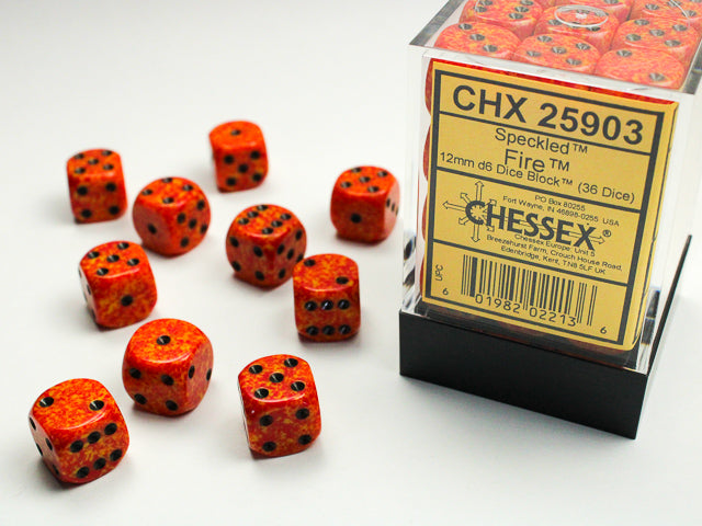 CHX 25903 Speckled Fire (12mm D6 36-Dice Set)
