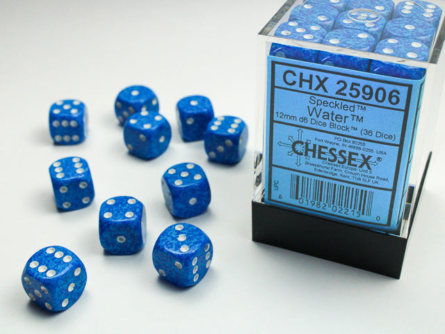 CHX 25906 Speckled Water (12mm D6 36-Dice Set)