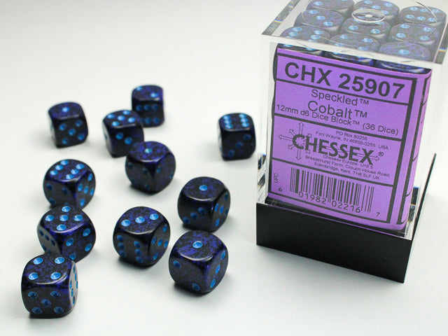 CHX 25907 Speckled Cobalt (12mm D6 36-Dice Set)