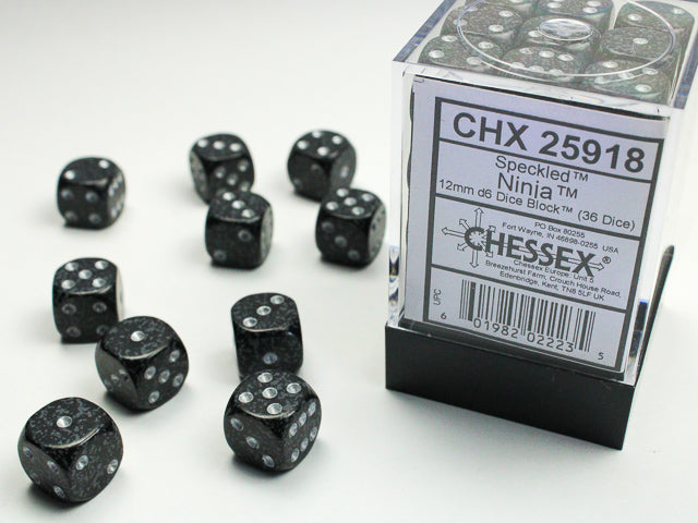 CHX 25918 Speckled Ninja (12mm D6 36-Dice Set)