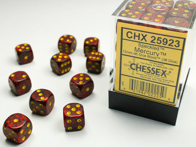 CHX 25923 Speckled Mercury (12mm D6 36-Dice Set)