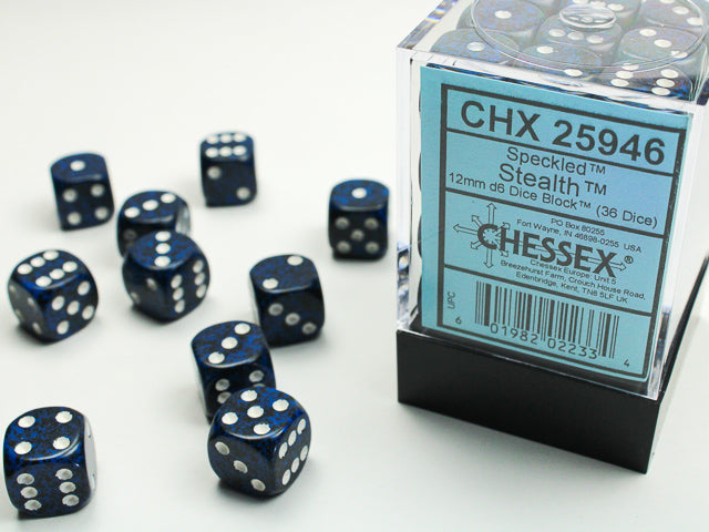 CHX 25946 Speckled Stealth (12mm D6 36-Dice Set)
