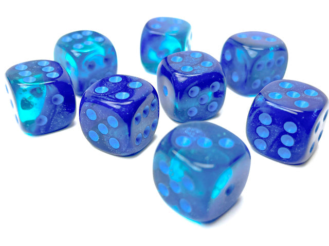 CHX 26863 Gemini Blue/light blue Luminary (12mm D6 36-Dice Set)