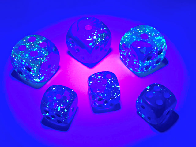 CHX 26863 Gemini Blue/light blue Luminary (12mm D6 36-Dice Set)