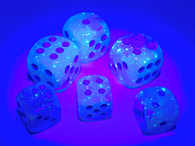CHX 26865 Gemini Pearl Turquoise-White/blue Luminary (12mm D6 36-Dice Set)