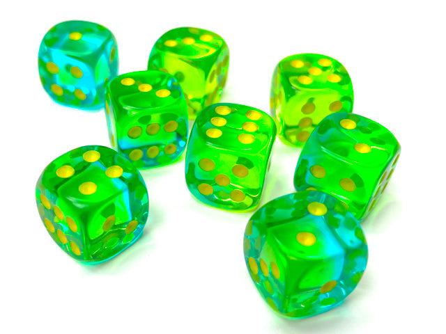 CHX 26866 Gemini Translucent Green-Teal/yellow (12mm D6 36-Dice Set)