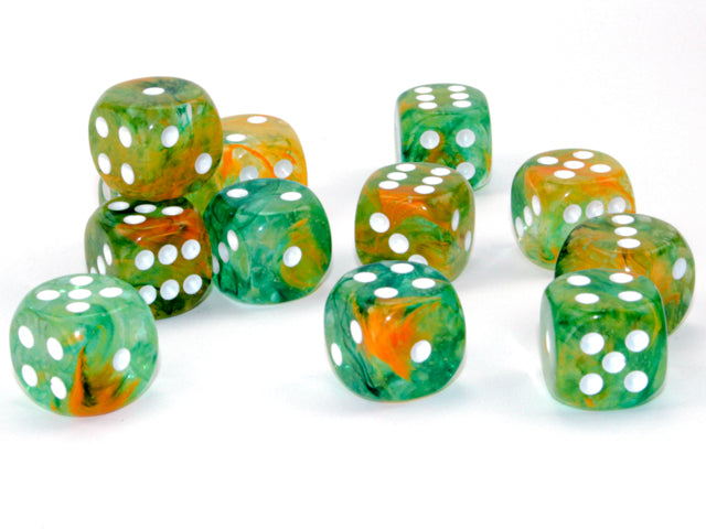 CHX 27755 Nebula Spring/white Luminary (16mm D6 12-Dice Set)