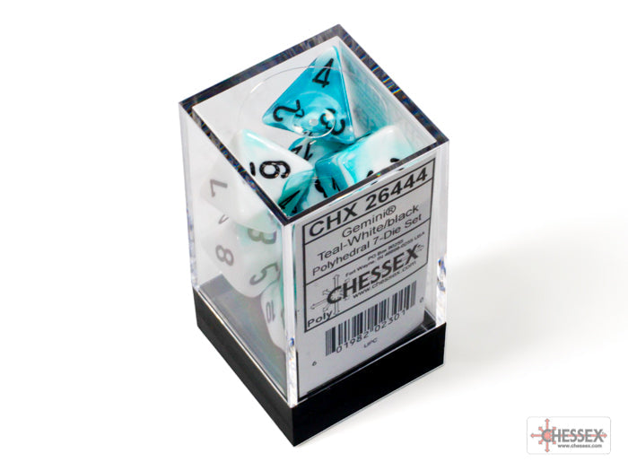 Chx 26444 Gemini Teal/White With Black RPG 7-Dice Set