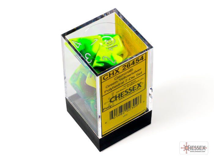 CHX 26454 Gemini Green-Yellow/silver (Polyhedral 7-Die Set)