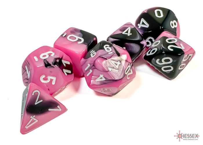 CHX 26430 Gemini Black-Pink/white (Polyhedral 7-Dice Set)