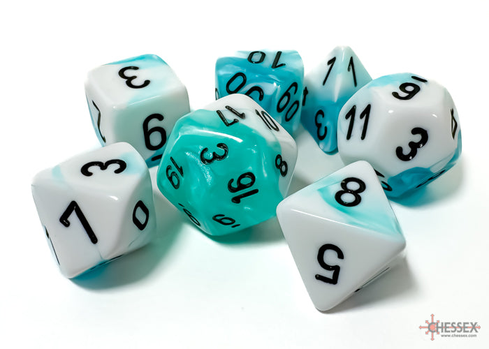 Chx 26444 Gemini Teal/White With Black RPG 7-Dice Set