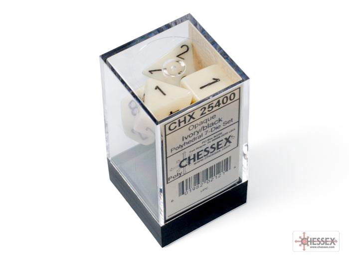 CHX 25400 Opaque Ivory/black (Polyhedral 7-Die Set)