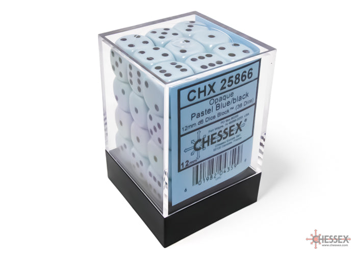 CHX 25866 Opaque Pastel Blue/black (12mm D6 36-Dice Set)