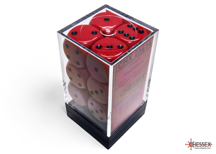 CHX 25614 Opaque Red/black (16mm D6 12-Dice Set)