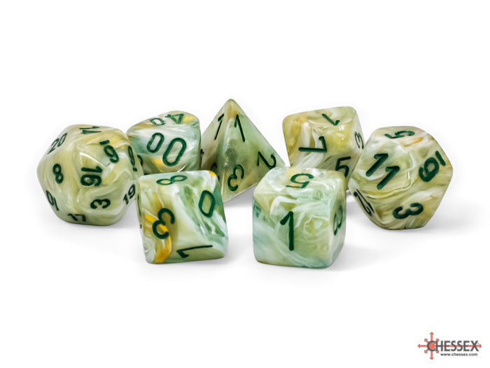 CHX 22409 Marble Mega-hedral Green/dark green (Polyhedral 7-Die Set)