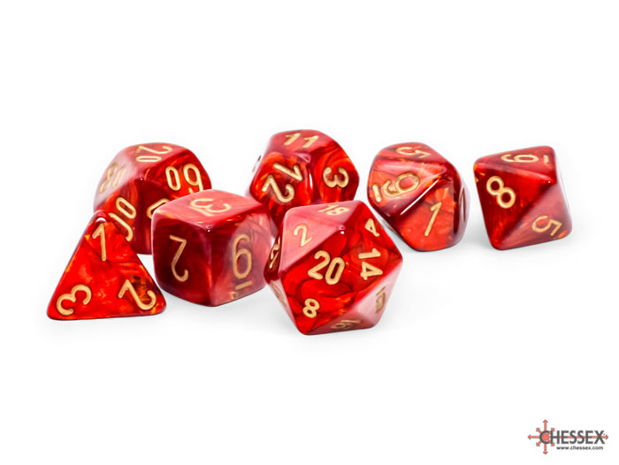 CHX 22414 Scarab Mega-hedral Scarlet/gold (Polyhedral 7-Die Set)