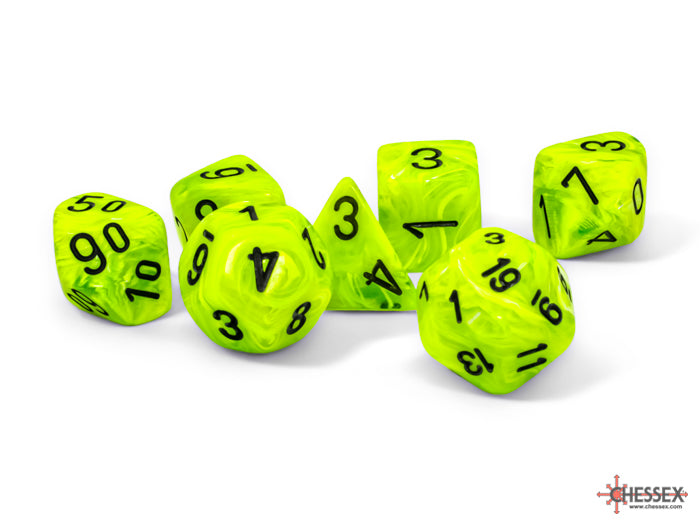 CHX 22430 Vortex Mega-hedral Bright Green/black (Polyhedral 7-Die Set)