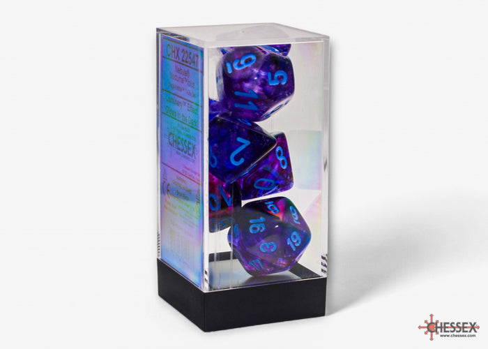 CHX 22547 Nebula Mega-hedral Nocturnal/blue Luminary (Polyhedral 7-Die Set)