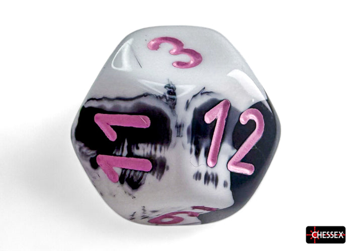 CHX 26469 Gemini Black-White/pink (Polyhedral 7-Die Set)