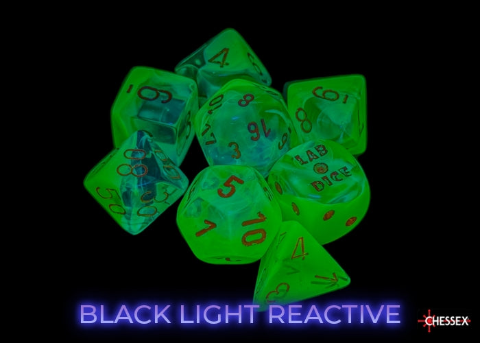 CHX 26470 Gemini Plasma Green-Teal/orange Luminary (Polyhedral 7-Die Set)
