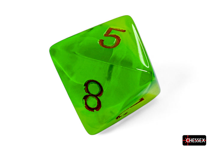 CHX 26470 Gemini Plasma Green-Teal/orange Luminary (Polyhedral 7-Die Set)