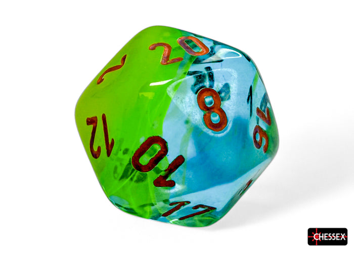 CHX 26470 Gemini Plasma Green-Teal/orange Luminary (Polyhedral 7-Die Set)