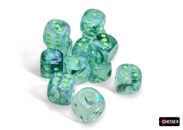 CHX 27795 Borealis Kelp/light green Luminary (16mm D6 12-Dice Set)