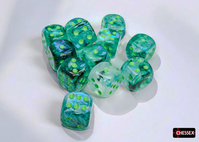 CHX 27795 Borealis Kelp/light green Luminary (16mm D6 12-Dice Set)
