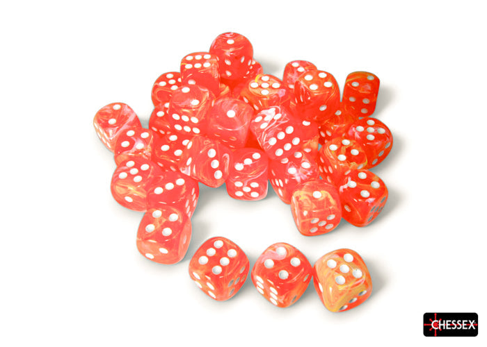 CHX 27953 Festive Dahlia/white Luminary (12mm D6 36-Dice Set)
