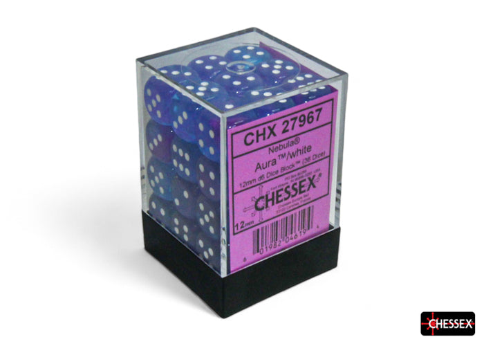 CHX 27967 Nebula Aura/white Luminary (12mm D6 36-Dice Set)