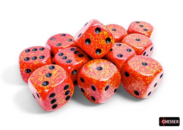 CHX 25703 Speckled Fire (16mm D6 12-Dice Set)