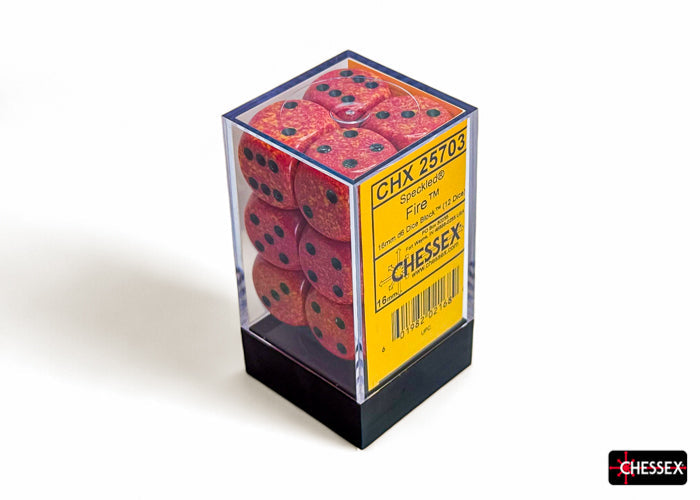 CHX 25703 Speckled Fire (16mm D6 12-Dice Set)