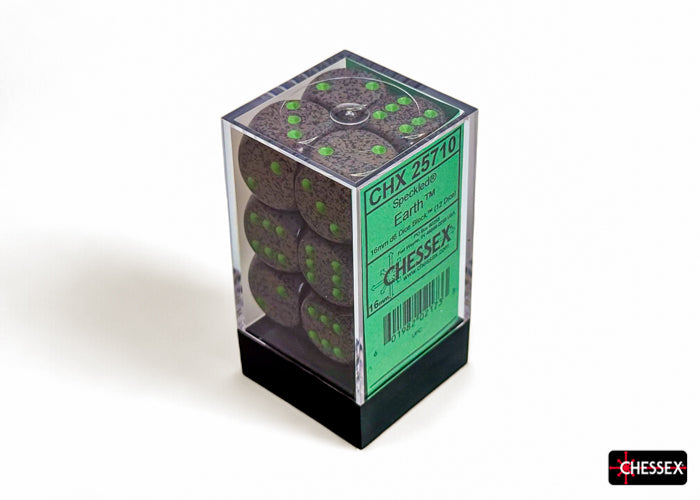 CHX 25710 Speckled Earth (16mm D6 12-Dice Set)