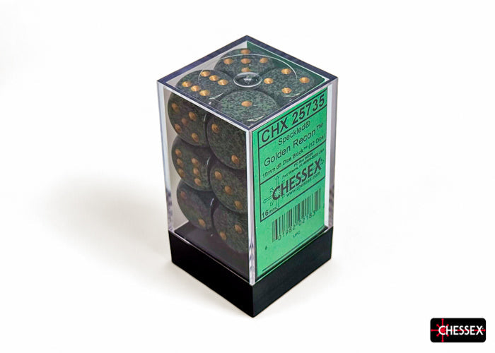 CHX 25735 Speckled Golden Recon (16mm D6 12-Dice Set)
