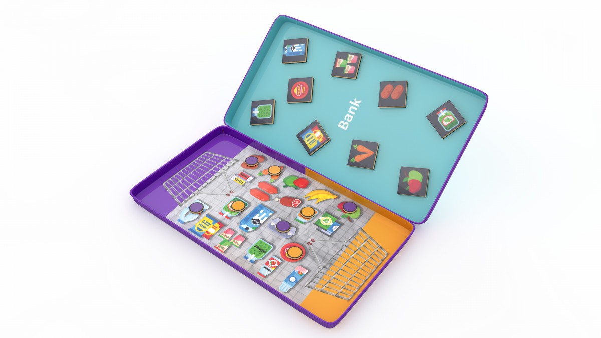 Magnetic Let's Go Shopping Lotto Game - Travel Tin (The Purple Cow)