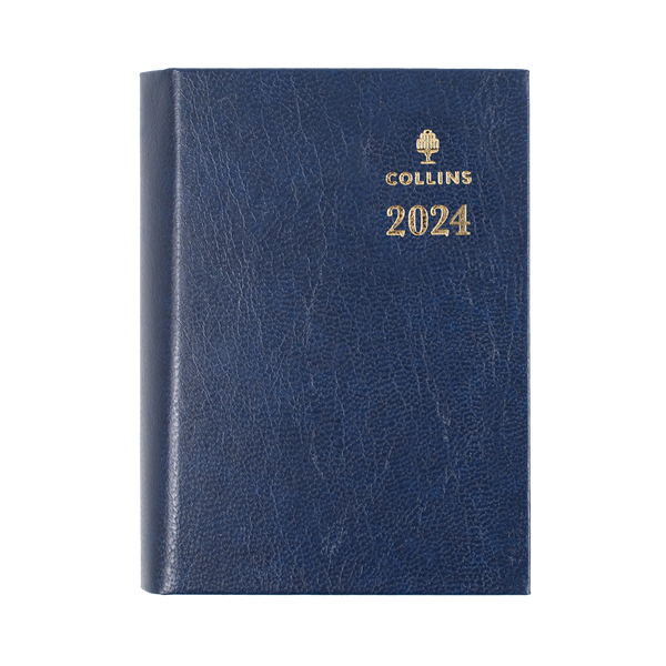 Collins 2024 Calendar Year Diary - Sterling Pocket 133P with Pencil A7 Day to Page Blue