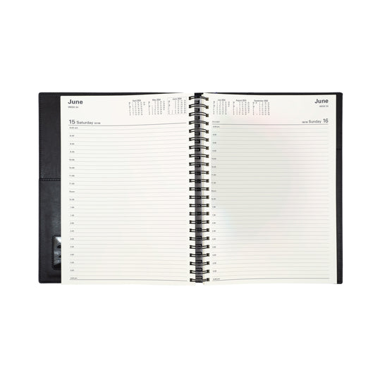 Collins 2024 Calendar Year Diary - Vanessa 145 Spiral A4 Day to Page Black
