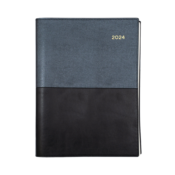 Collins 2024 Calendar Year Diary - Vanessa 145 Spiral A4 Day to Page Black