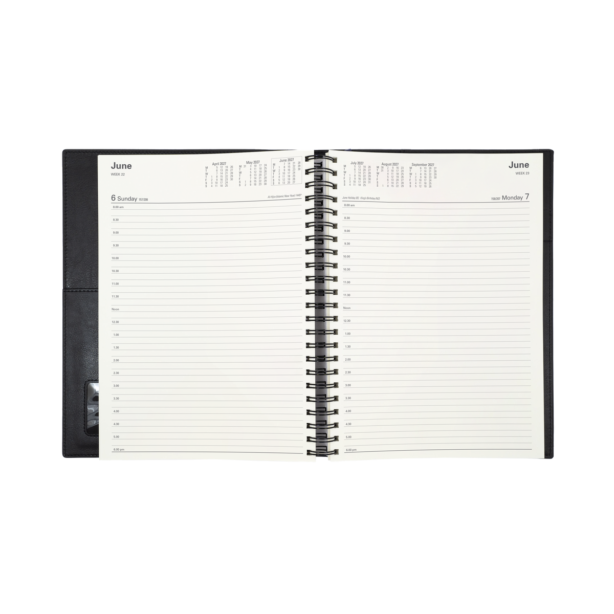 Collins 2027 Calendar Year Diary - Vanessa 145 Spiral A4 DTP Black