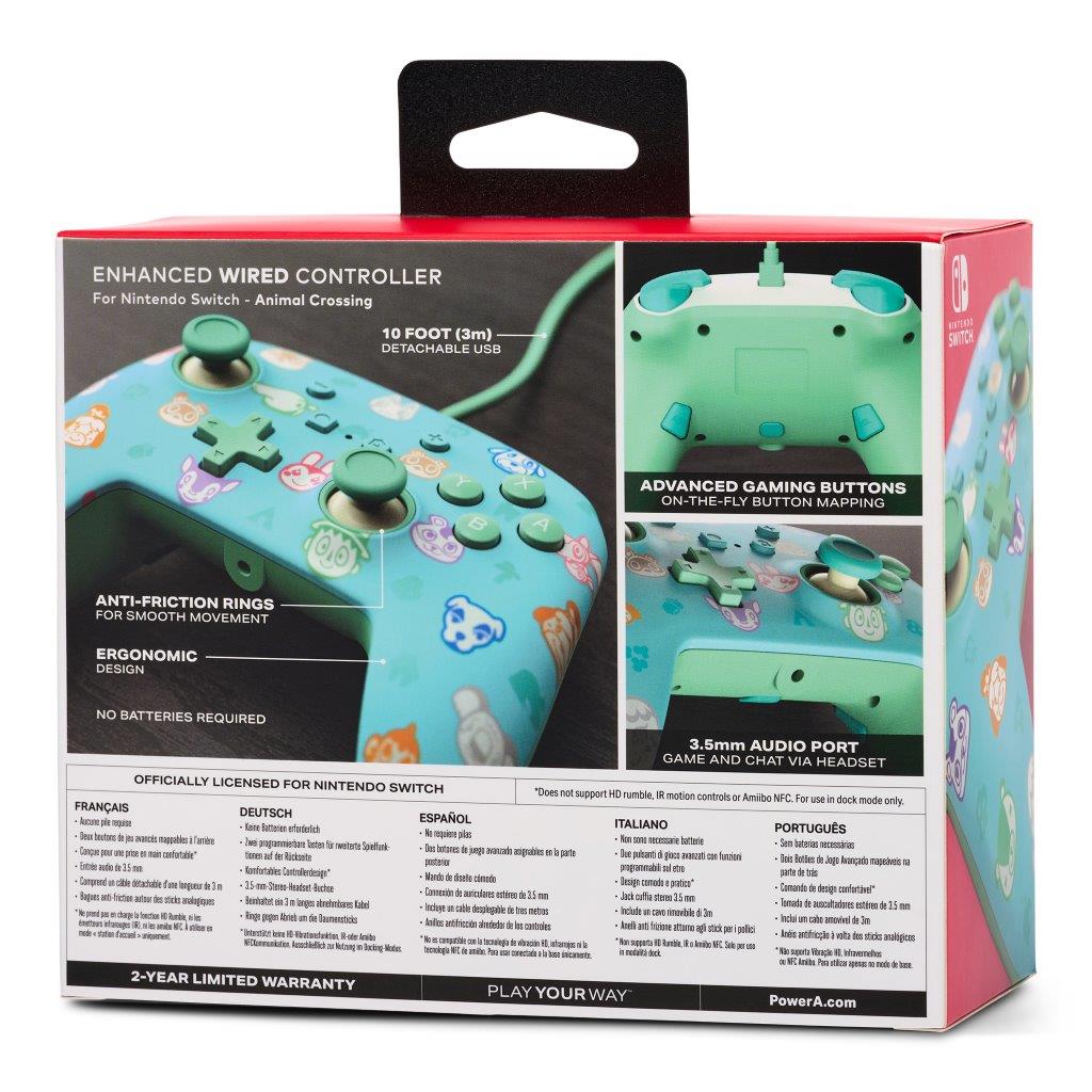 PowerA Enhanced Wired Controller for Nintendo Switch - Animal Crossing