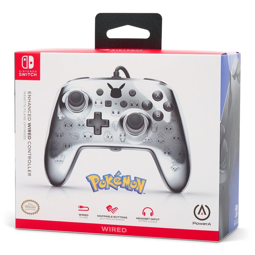 PowerA Enhanced Wired Controller for Nintendo Switch - Pikachu Black & Silver