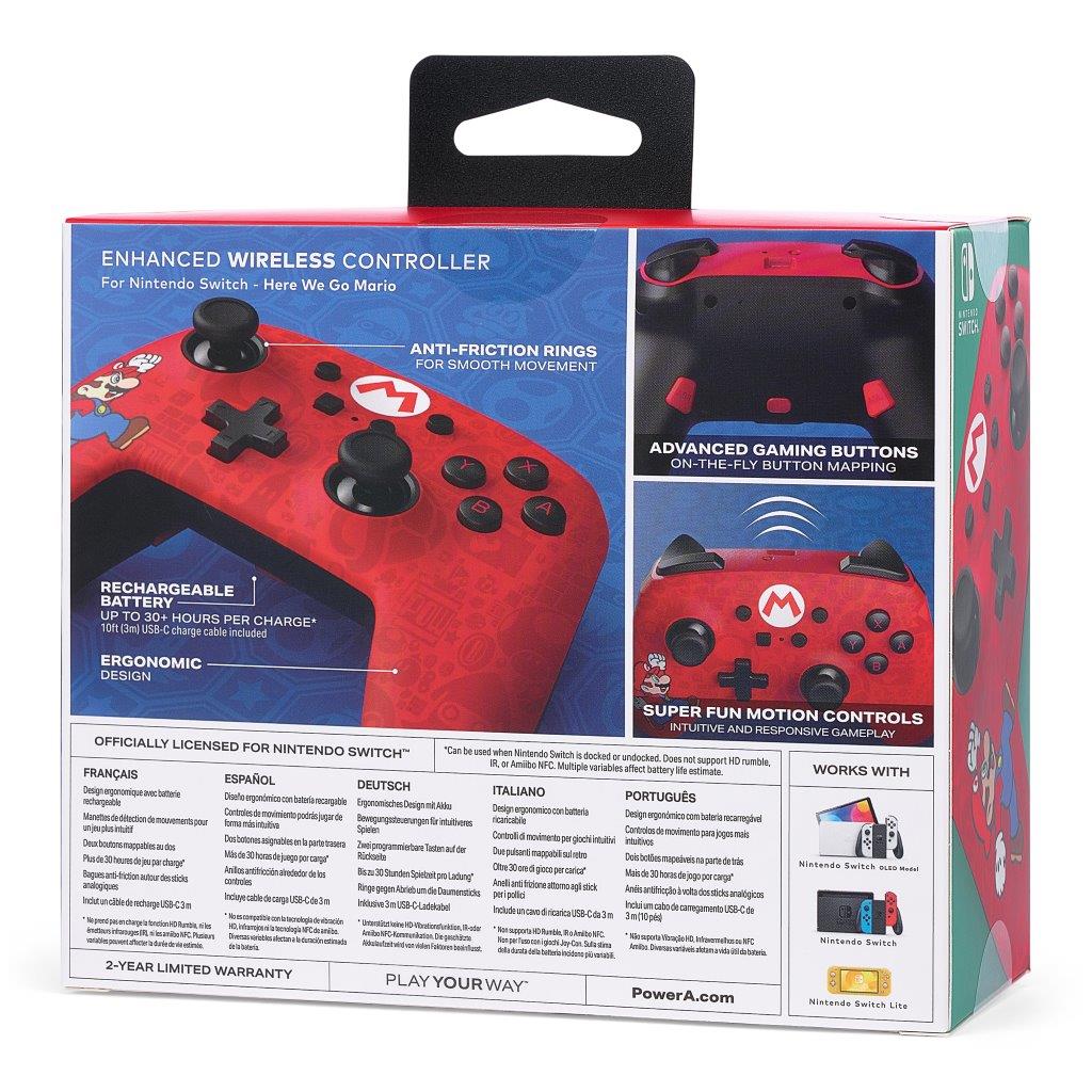 PowerA Enhanced Wireless Controller for Nintendo Switch - Here We Go Mario (PowerA)