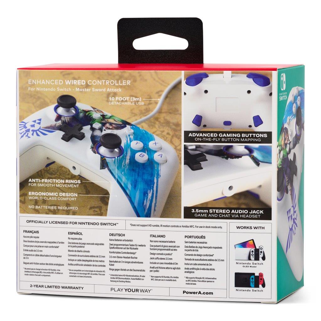 PowerA Enhanced Wired Controller for Nintendo Switch - Master Sword Attack