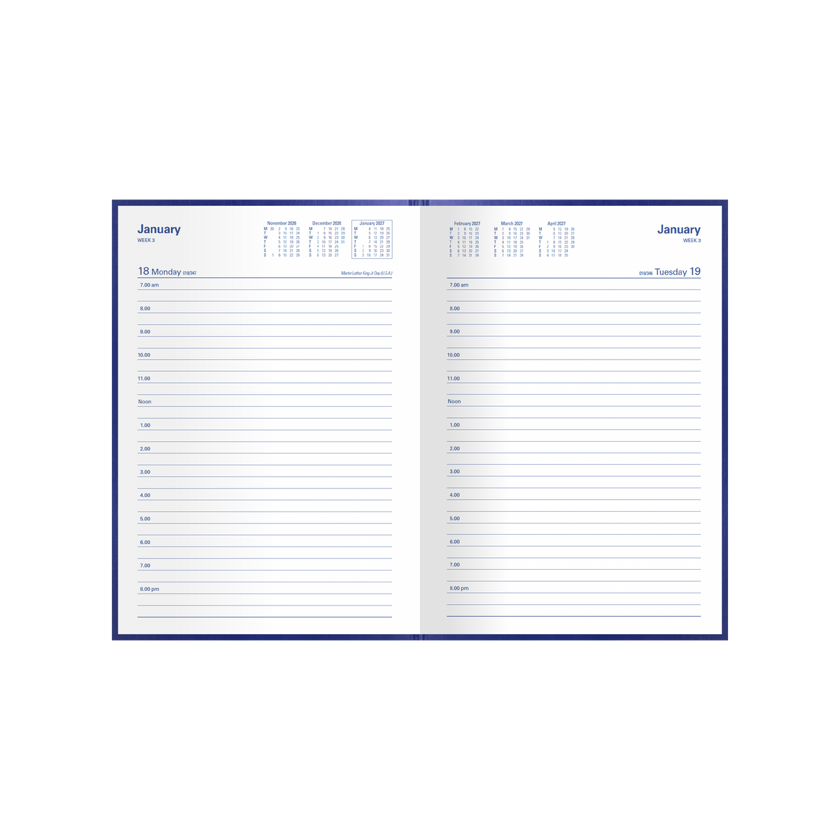 Collins 2027 Calendar Year Diary - Kingsgrove 181 A5 DTP Blue