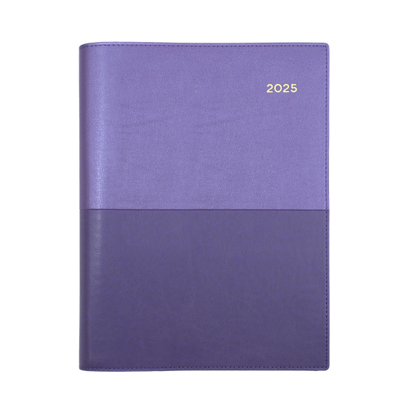 Collins 2025 Calendar Year Diary - Vanessa 185 Spiral A5 DTP Purple