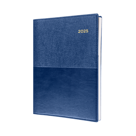 Collins 2025 Calendar Year Diary - Vanessa 185 Spiral A5 DTP Blue