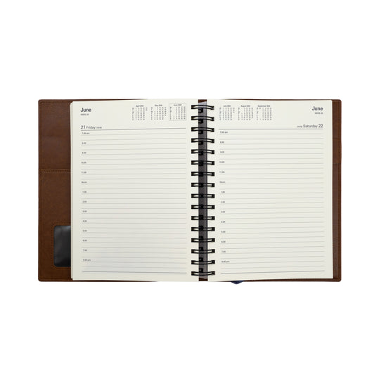 Collins 2024 Calendar Year Diary - Vanessa 185 Spiral A5 Day to Page Rose Gold