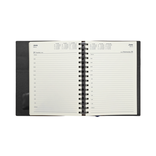 Collins 2025 Calendar Year Diary - Vanessa 185 Spiral A5 DTP Blue