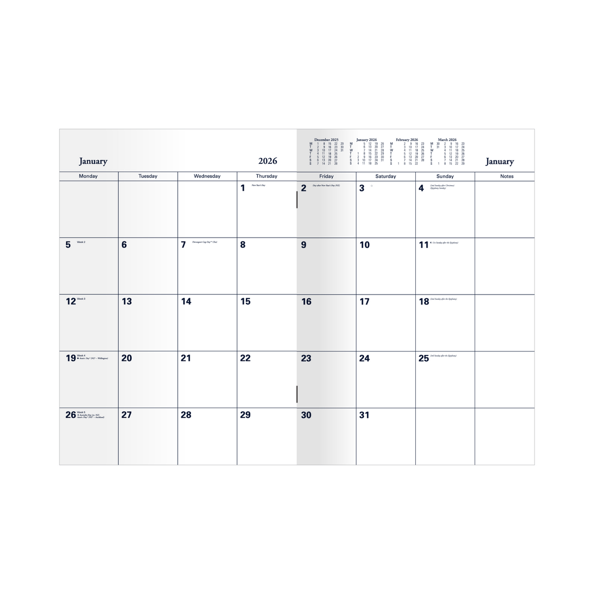 Collins 2026 Calendar Year Diary - Planner 51 A4 MTV Blue