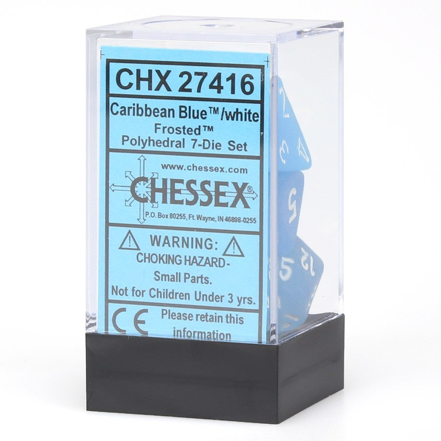 CHX 27416 Frosted Caribbean Blue/white (Polyhedral 7-Die Set)